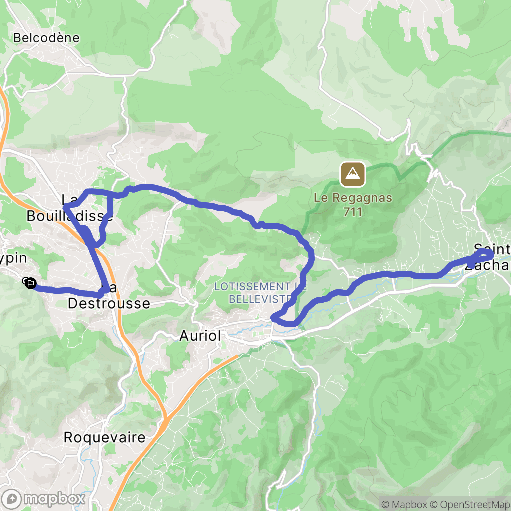 Peypin : carte du parcours de randonnée - France