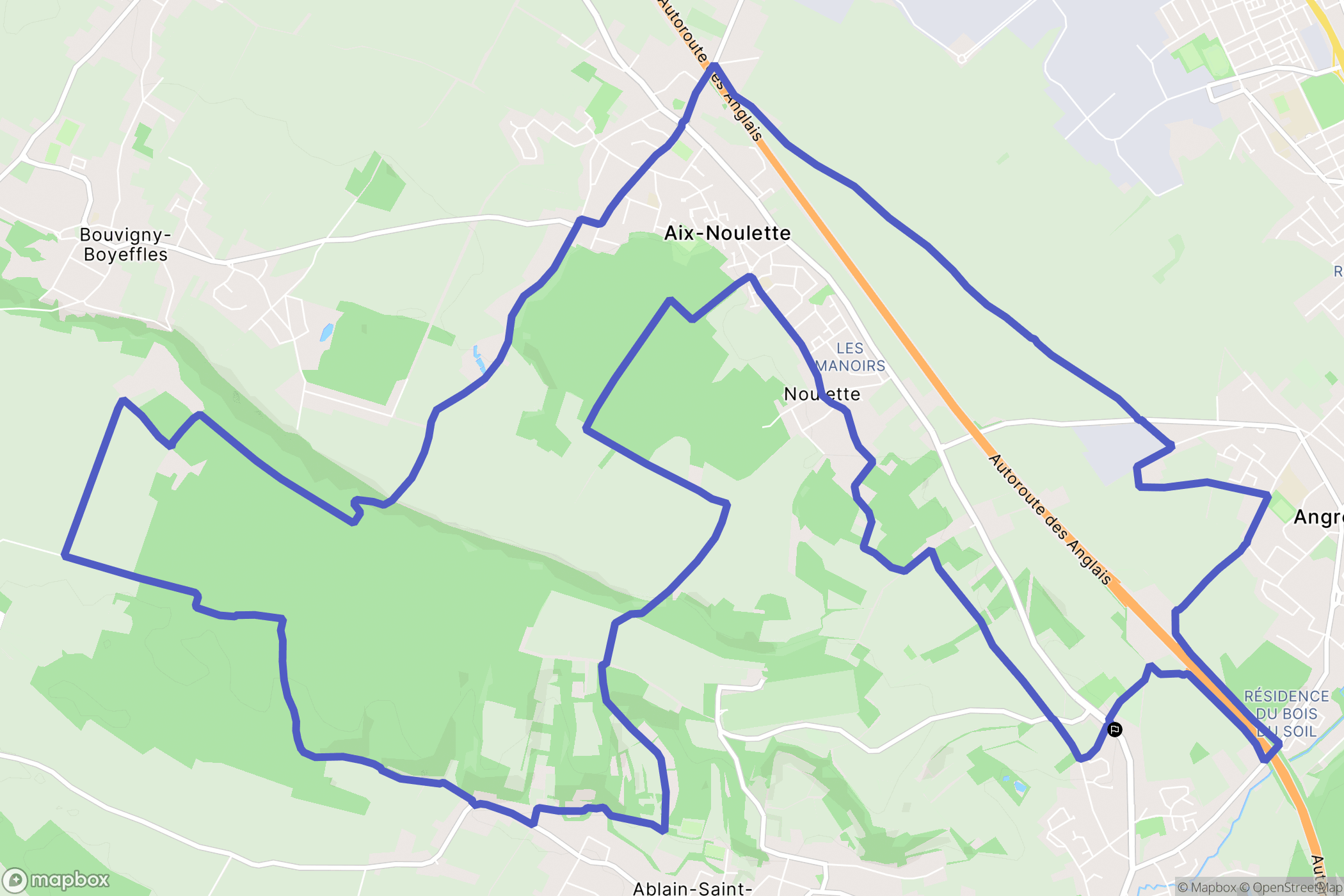 Souchez : carte du parcours de randonnée - France