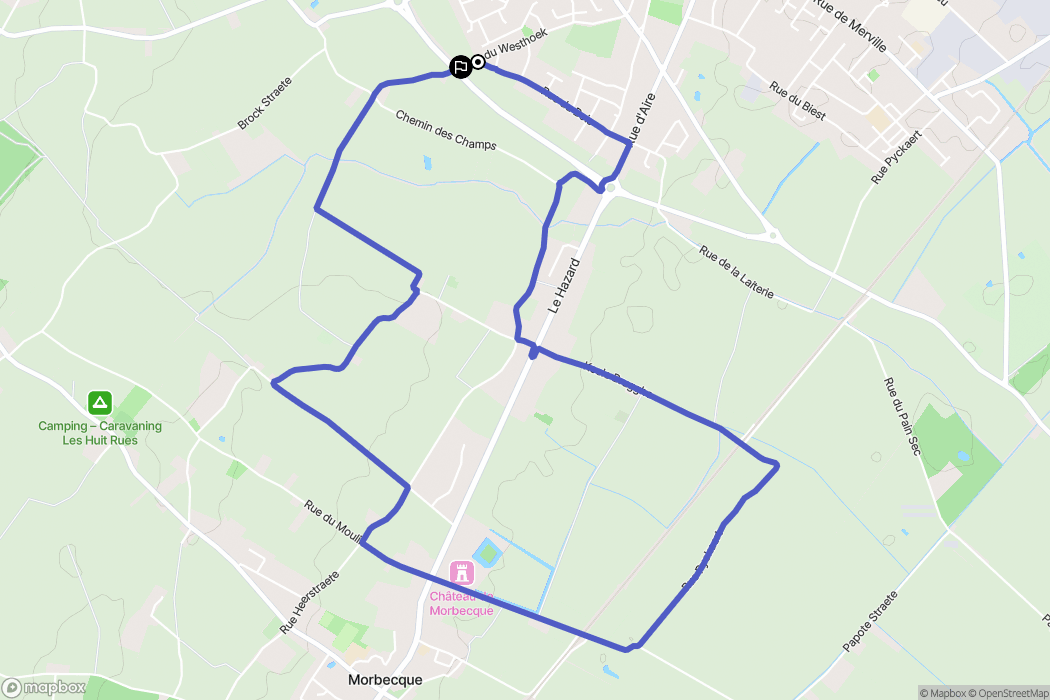 Hazebrouck : carte du parcours de randonnée - France