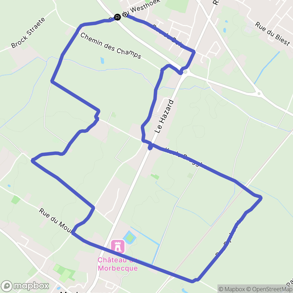 Hazebrouck : carte du parcours de randonnée - France