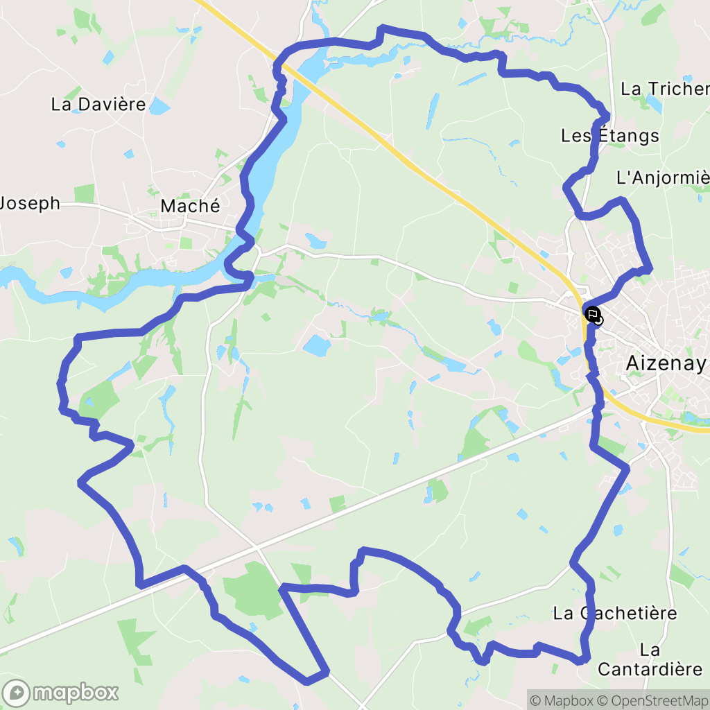 Aizenay : carte du parcours de randonnée - France