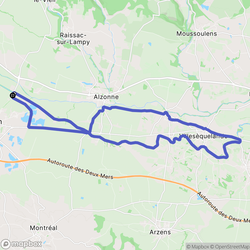 Bram : carte du parcours de randonnée - France