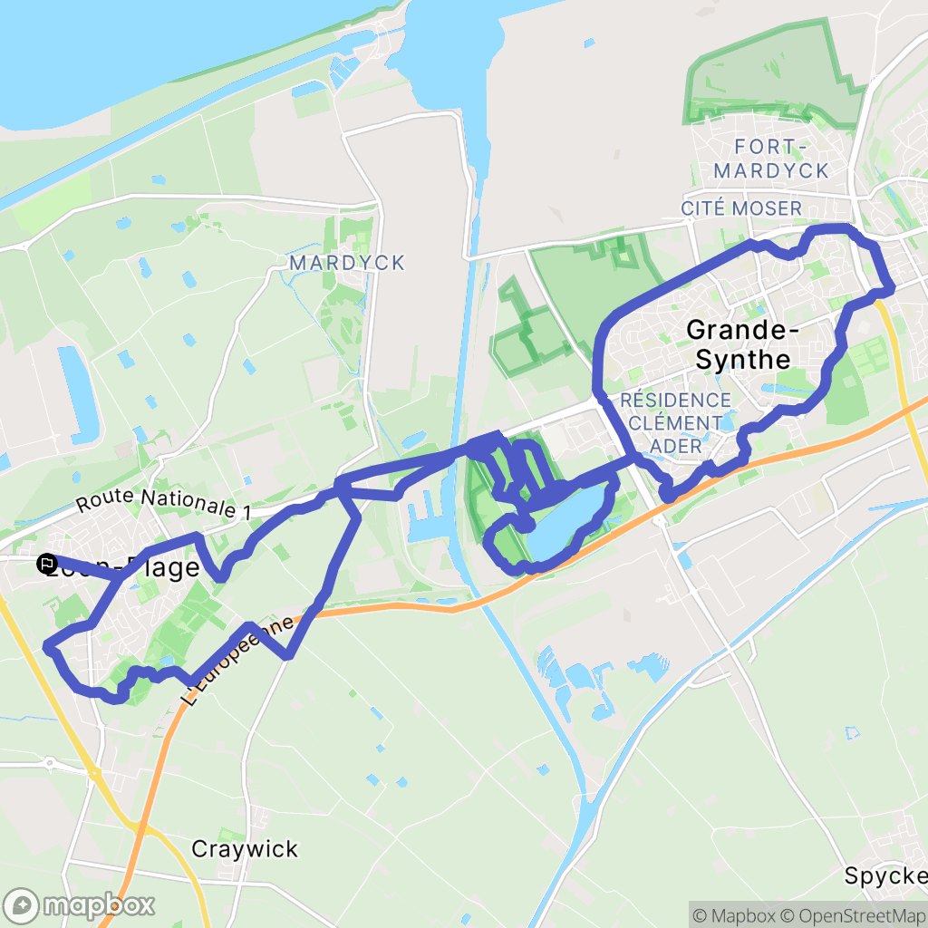Loon-Plage : carte du parcours de randonnée - France