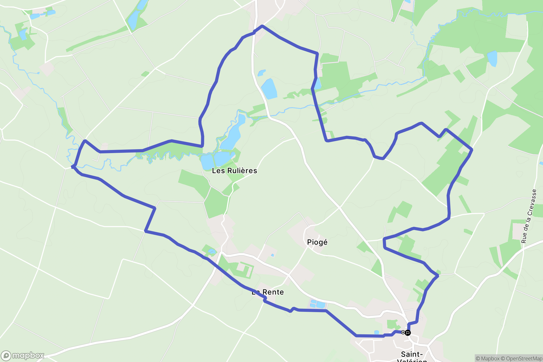 Saint-Valérien : carte du parcours de randonnée - France