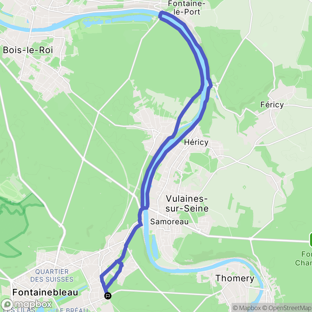 Avon : carte du parcours de randonnée - France