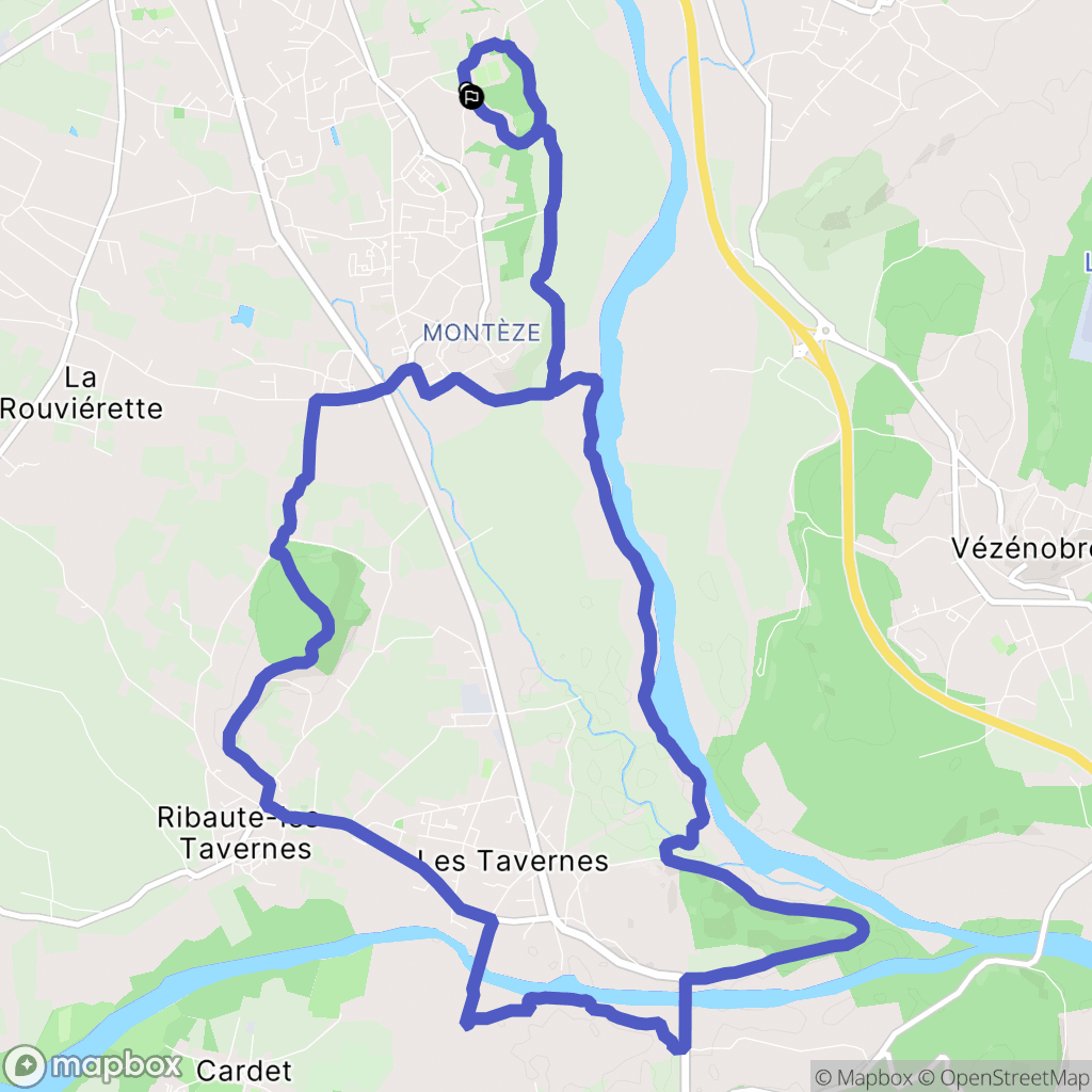 Saint-Christol-lès-Alès : carte du parcours de randonnée - France