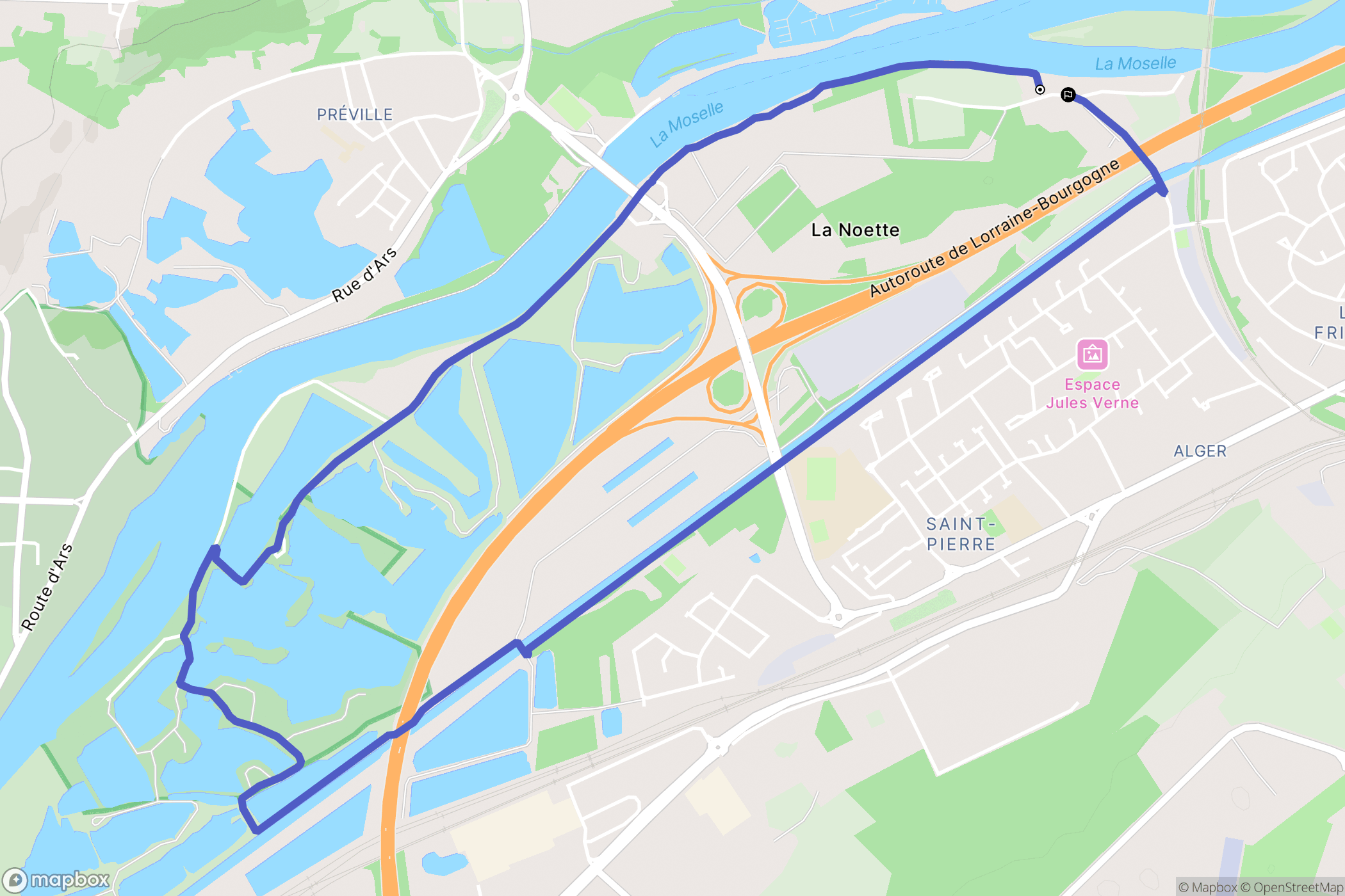 Montigny-lès-Metz : carte du parcours de randonnée - France