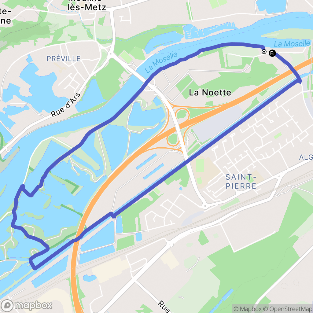 Montigny-lès-Metz : carte du parcours de randonnée - France