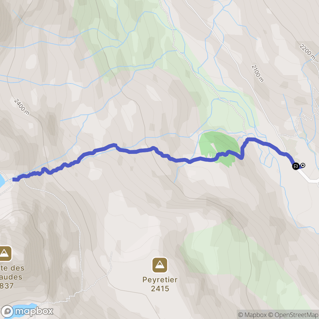 Névache : carte du parcours de randonnée - France