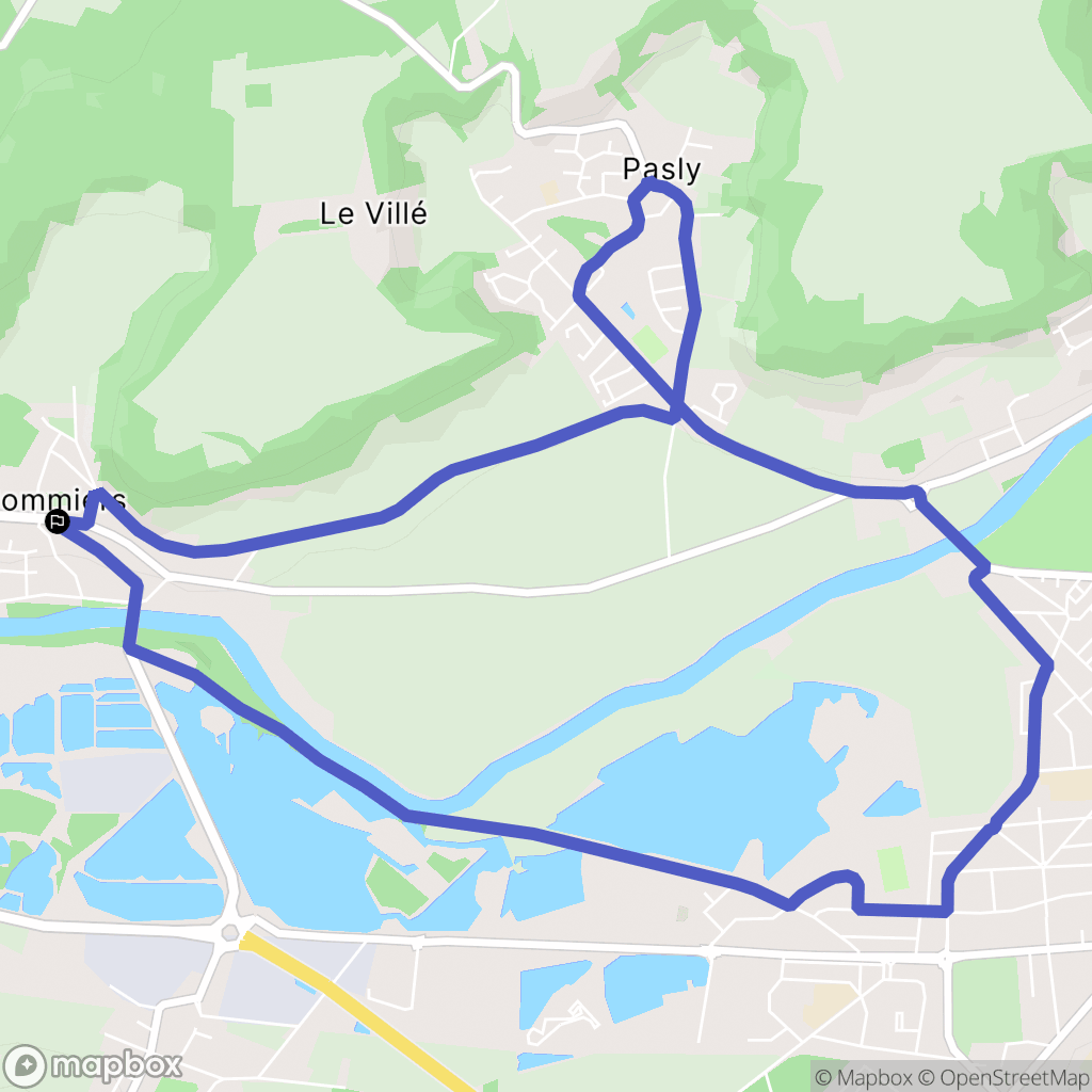 Pommiers : carte du parcours de randonnée - France