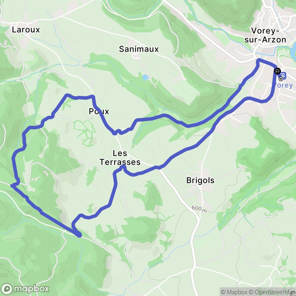 Vorey : carte du parcours de randonnée - France