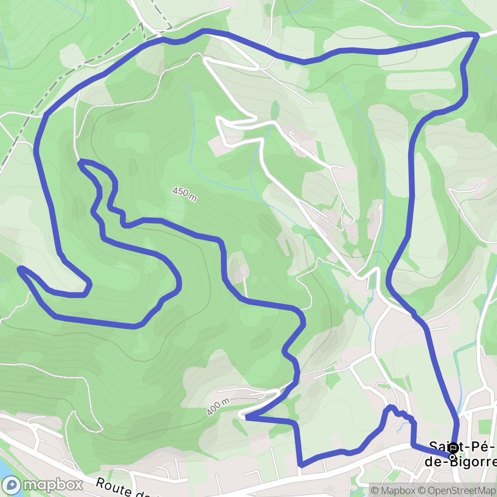 Saint-Pé-de-Bigorre : carte du parcours de randonnée - France