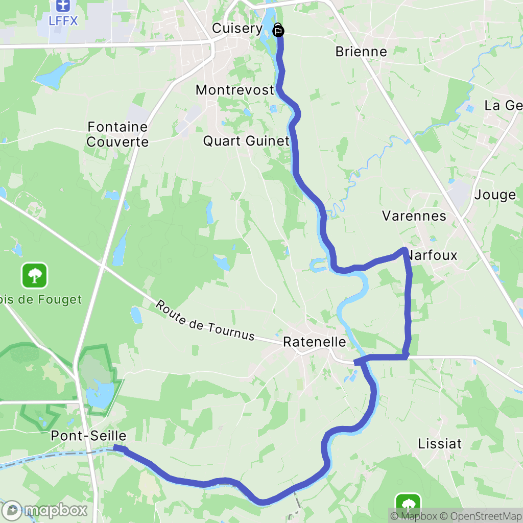 Brienne : carte du parcours de randonnée - France