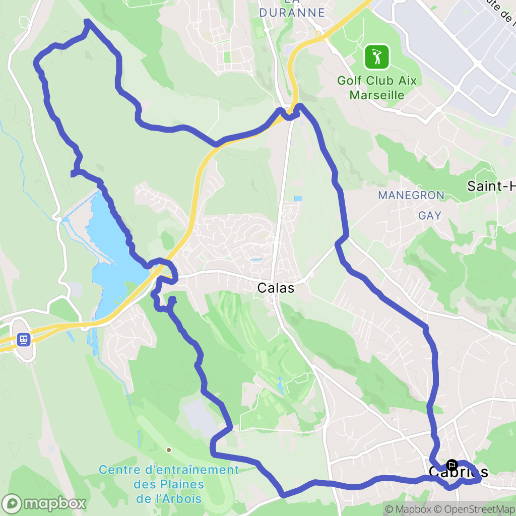 Cabriès : carte du parcours de randonnée - France