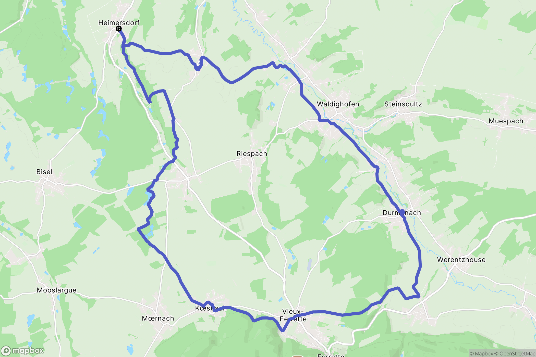 Heimersdorf : carte du parcours de randonnée - France