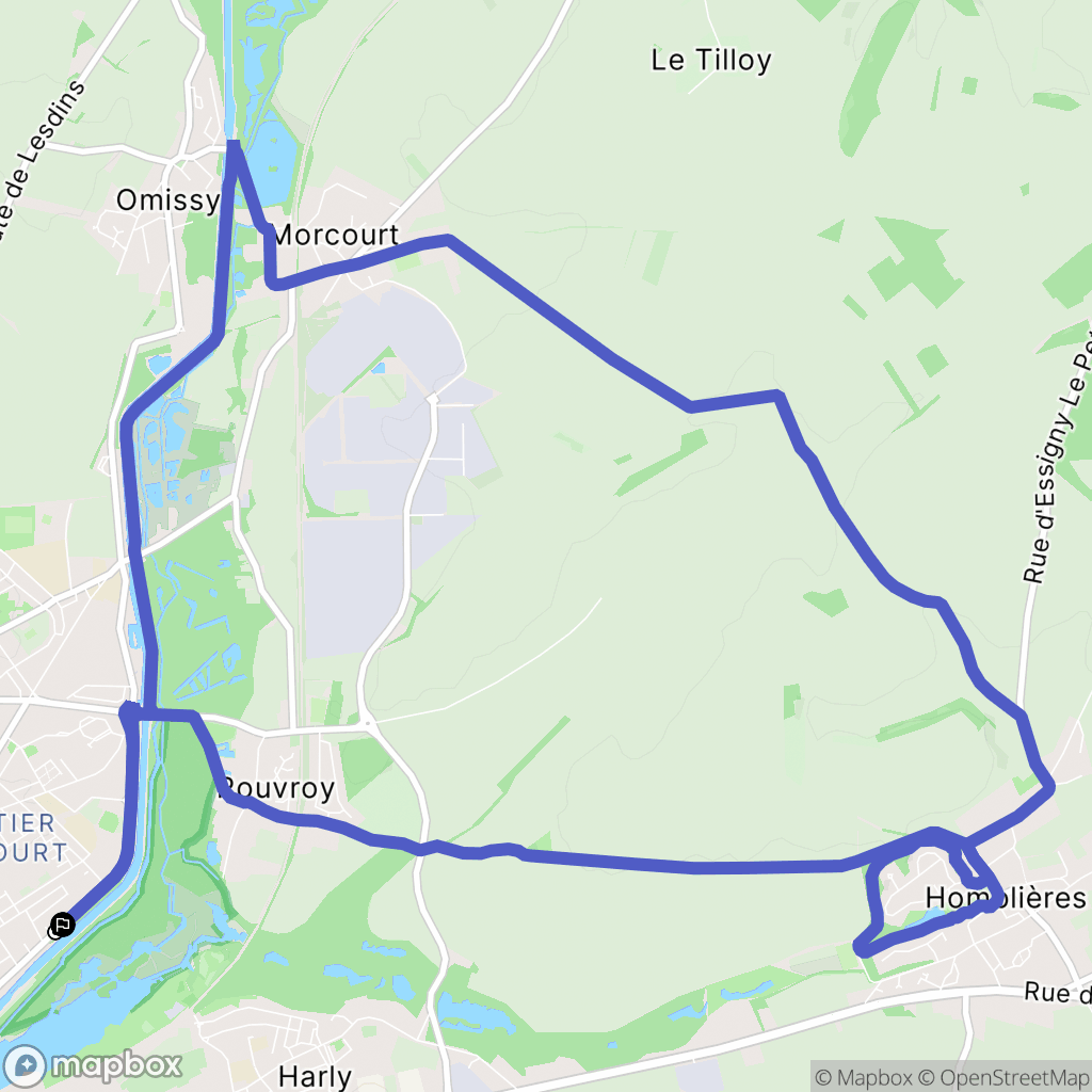 Saint-Quentin : carte du parcours de randonnée - France