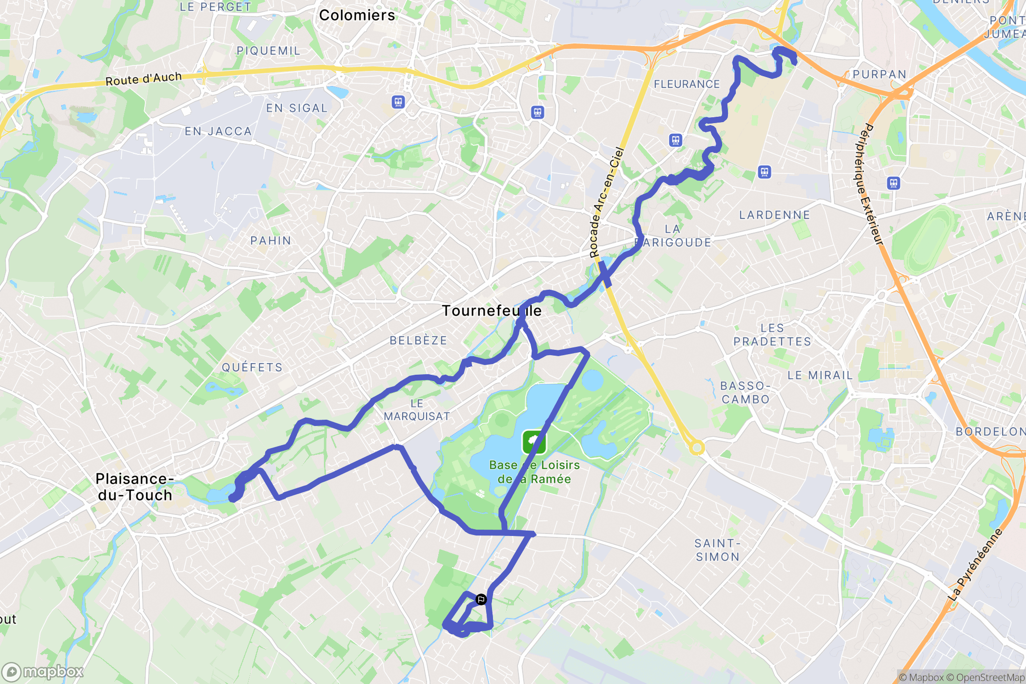 Cugnaux : carte du parcours de randonnée - France