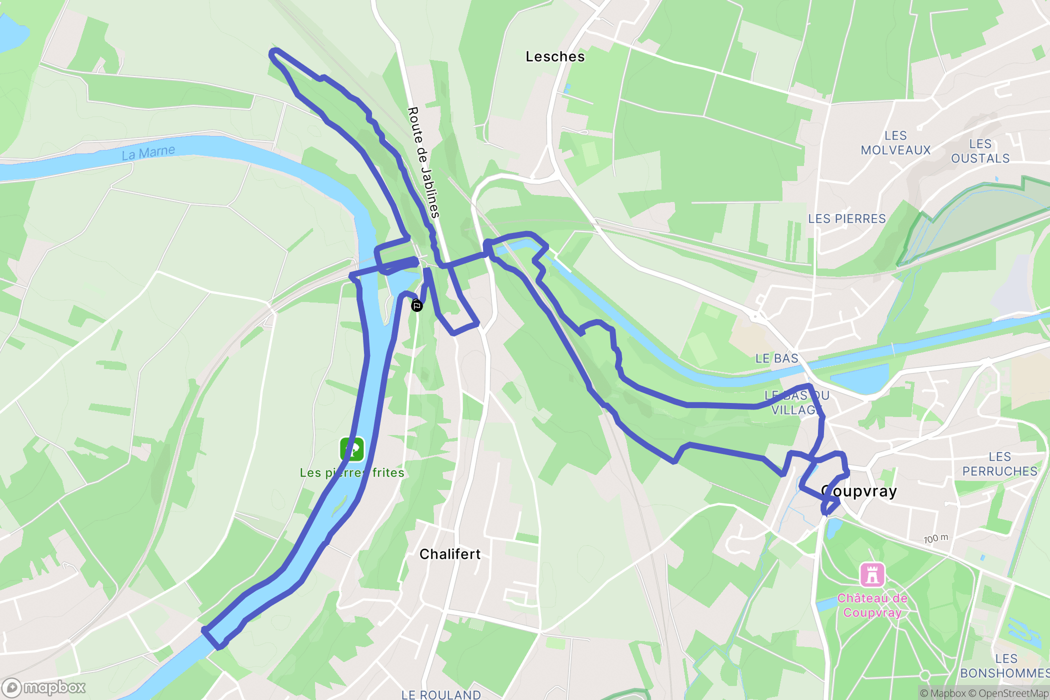 Chalifert : carte du parcours de randonnée - France