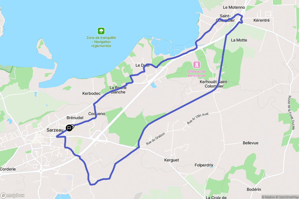 Sarzeau : carte du parcours de randonnée - France