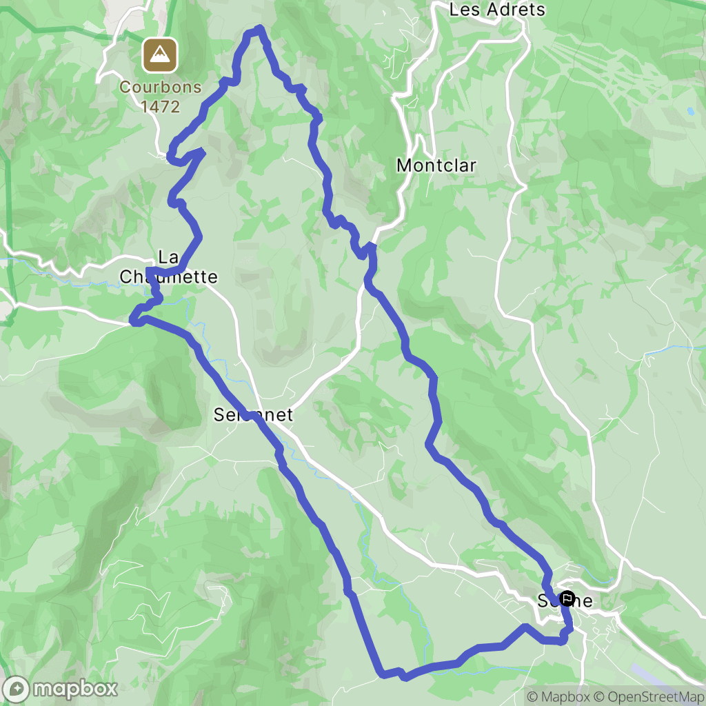 Seyne : carte du parcours de randonnée - France