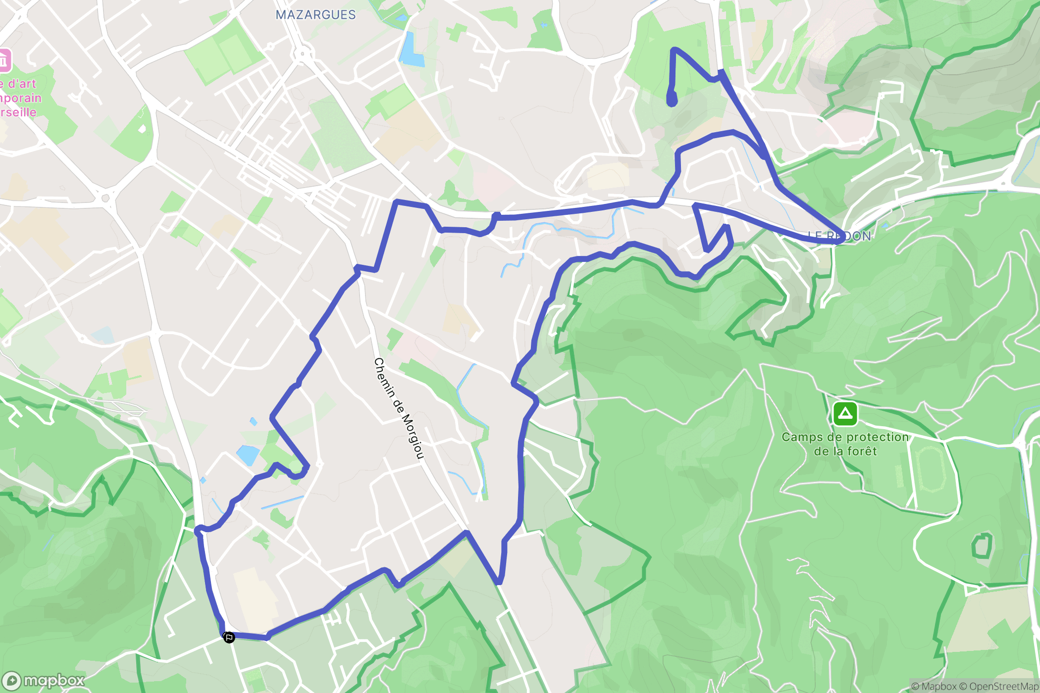 Marseille : carte du parcours de randonnée - France