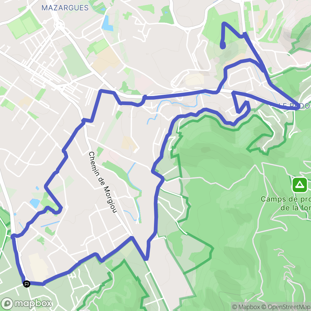Marseille : carte du parcours de randonnée - France