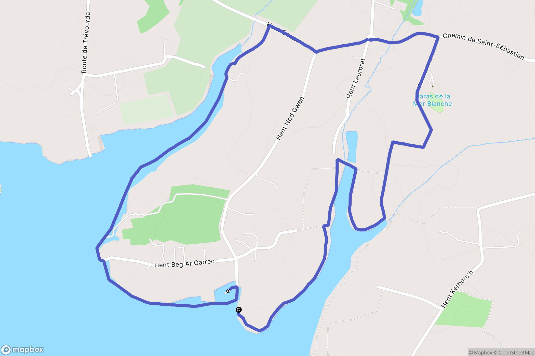 Fouesnant : carte du parcours de randonnée - France