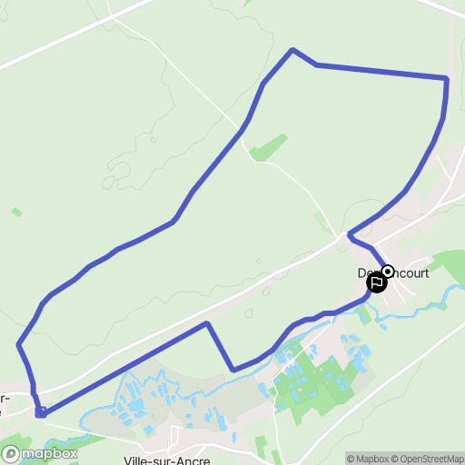 Dernancourt : carte du parcours de randonnée - France