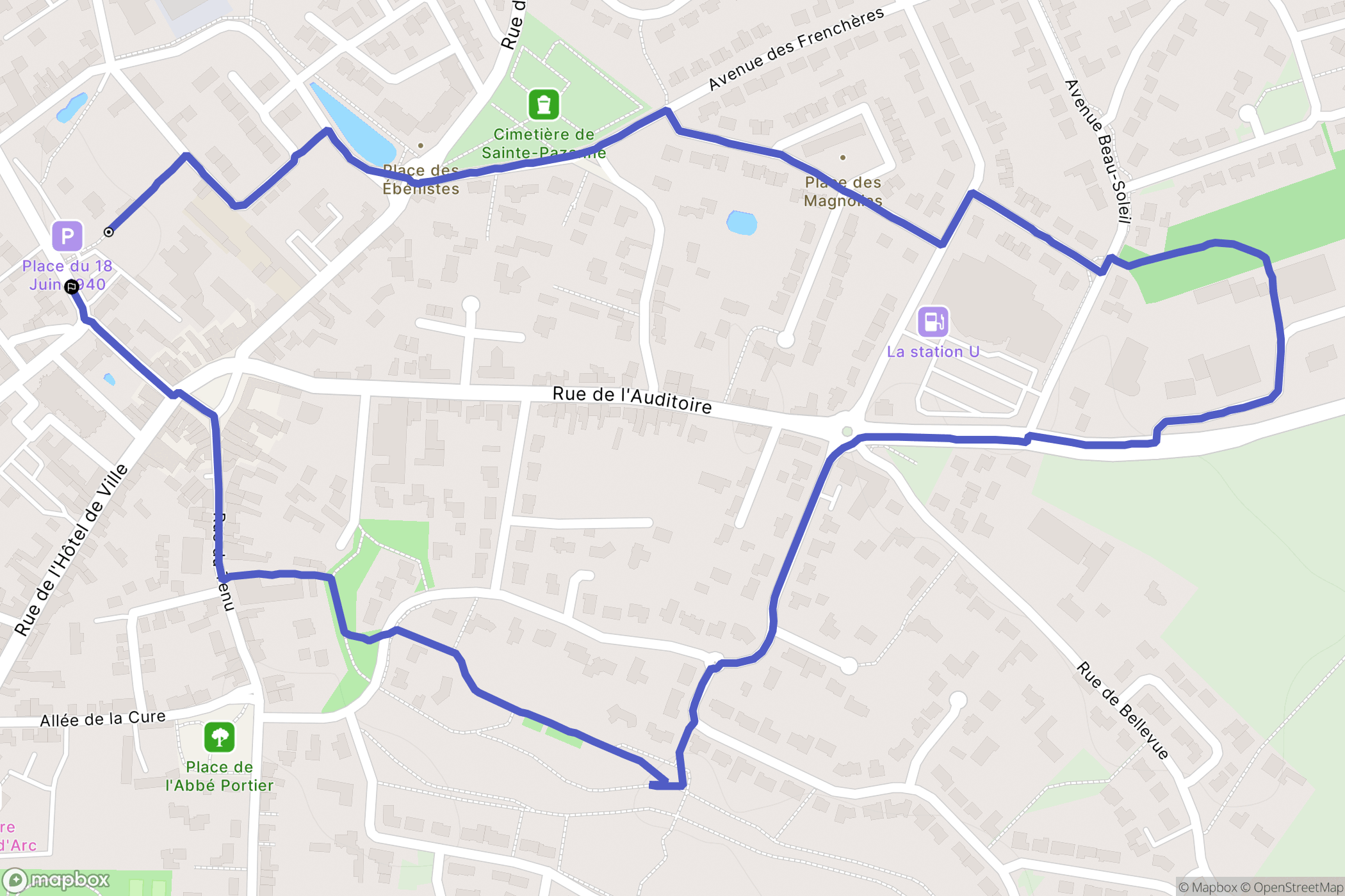 Sainte-Pazanne : carte du parcours de randonnée - France