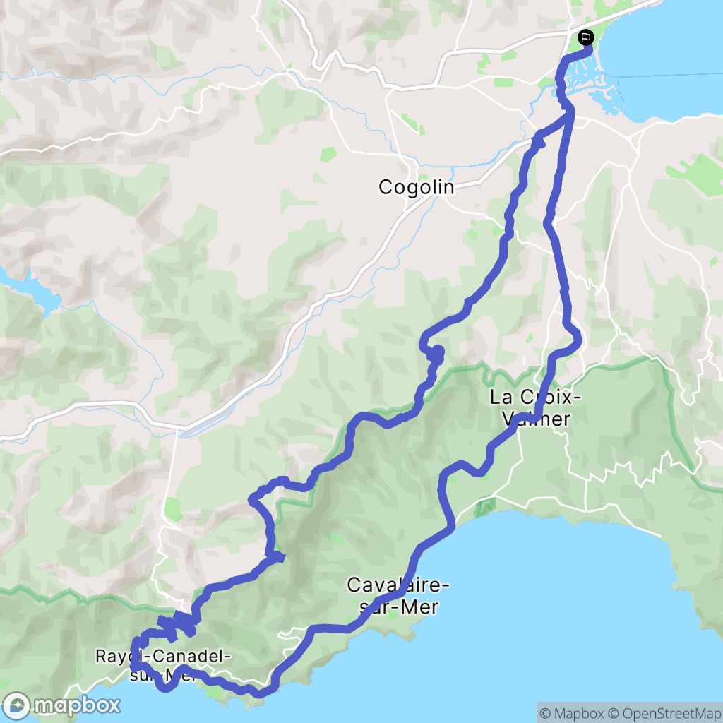 Grimaud : carte du parcours de randonnée - France