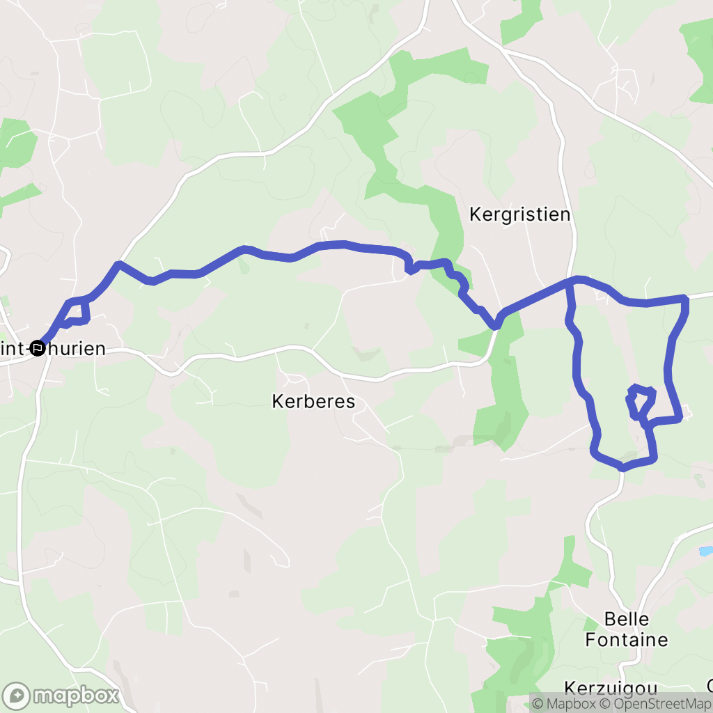 Saint-Thurien : carte du parcours de randonnée - France