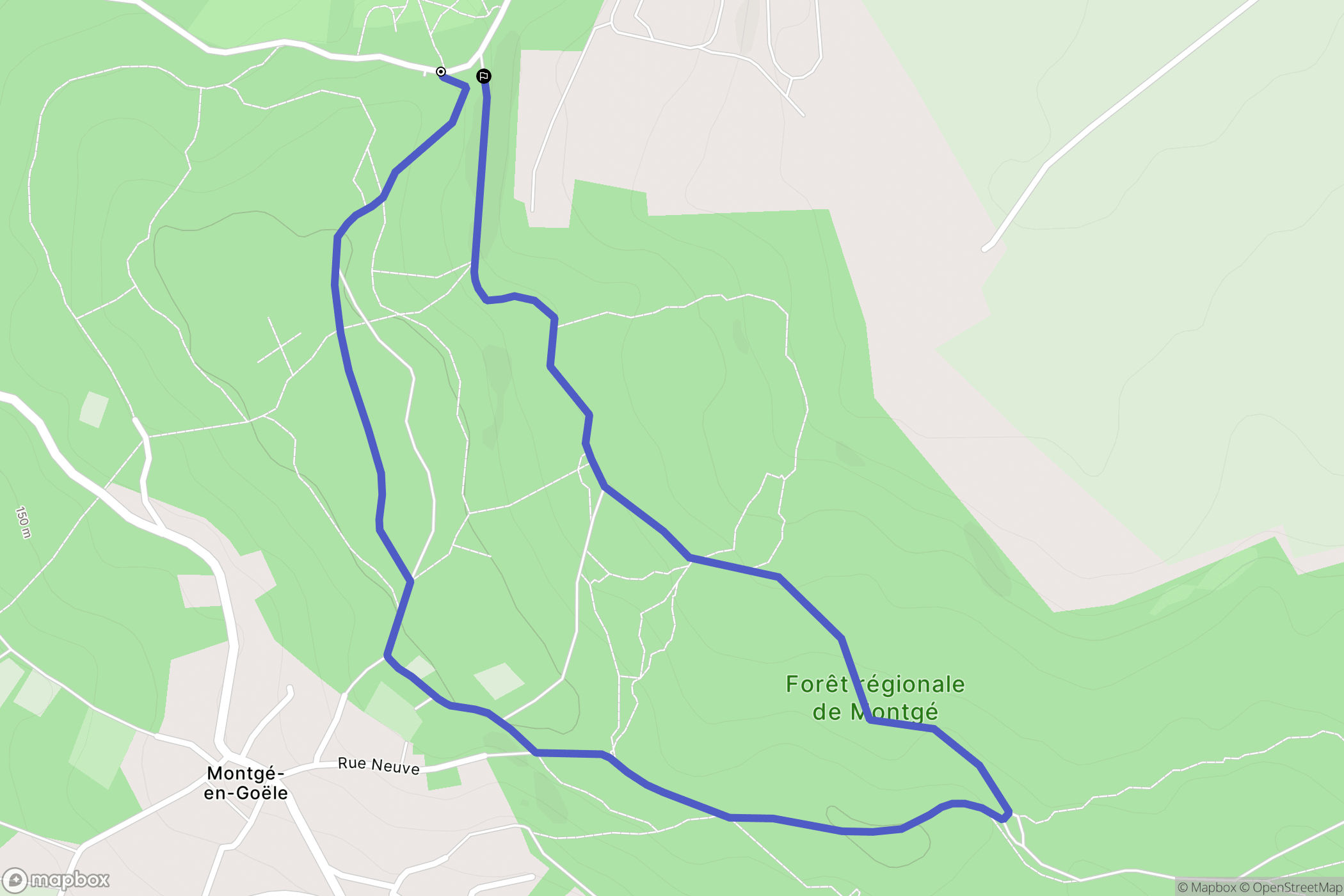 Montgé-en-Goële : carte du parcours de randonnée - France