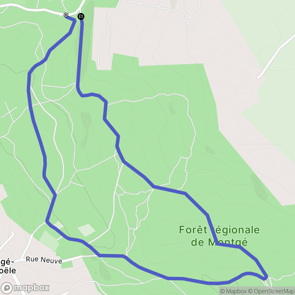 Montgé-en-Goële : carte du parcours de randonnée - France