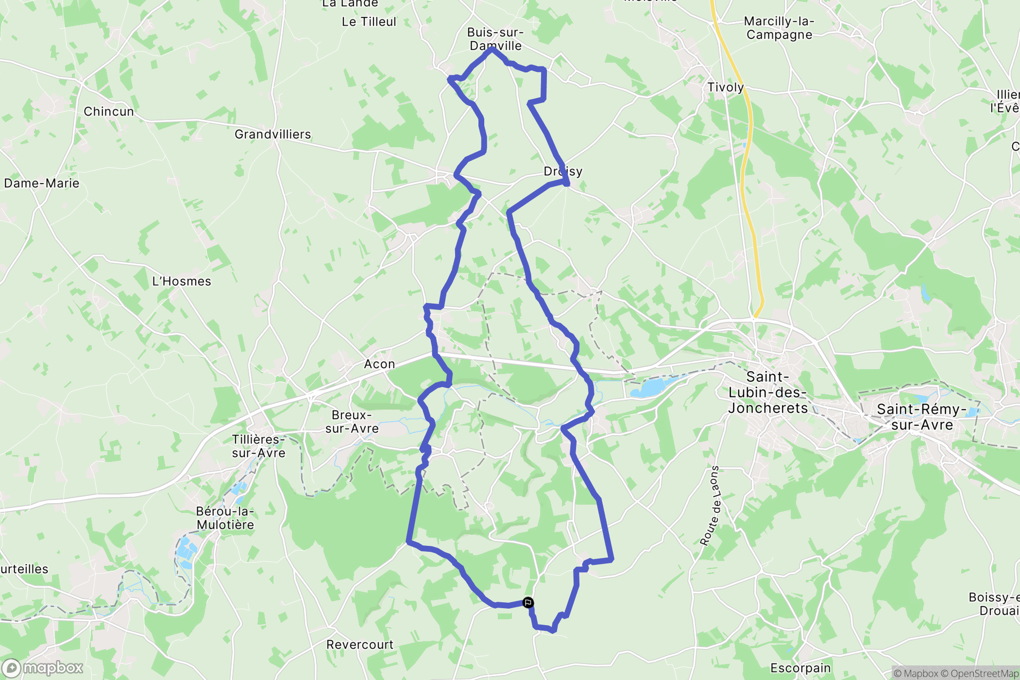 Prudemanche : carte du parcours de randonnée - France