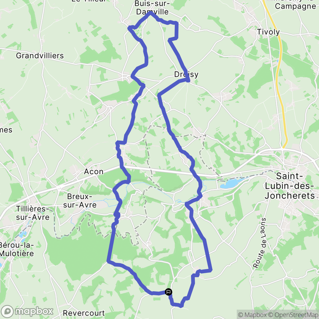Prudemanche : carte du parcours de randonnée - France