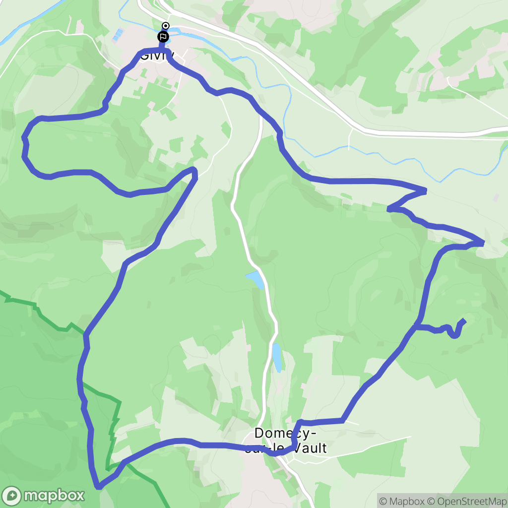 Givry : carte du parcours de randonnée - France