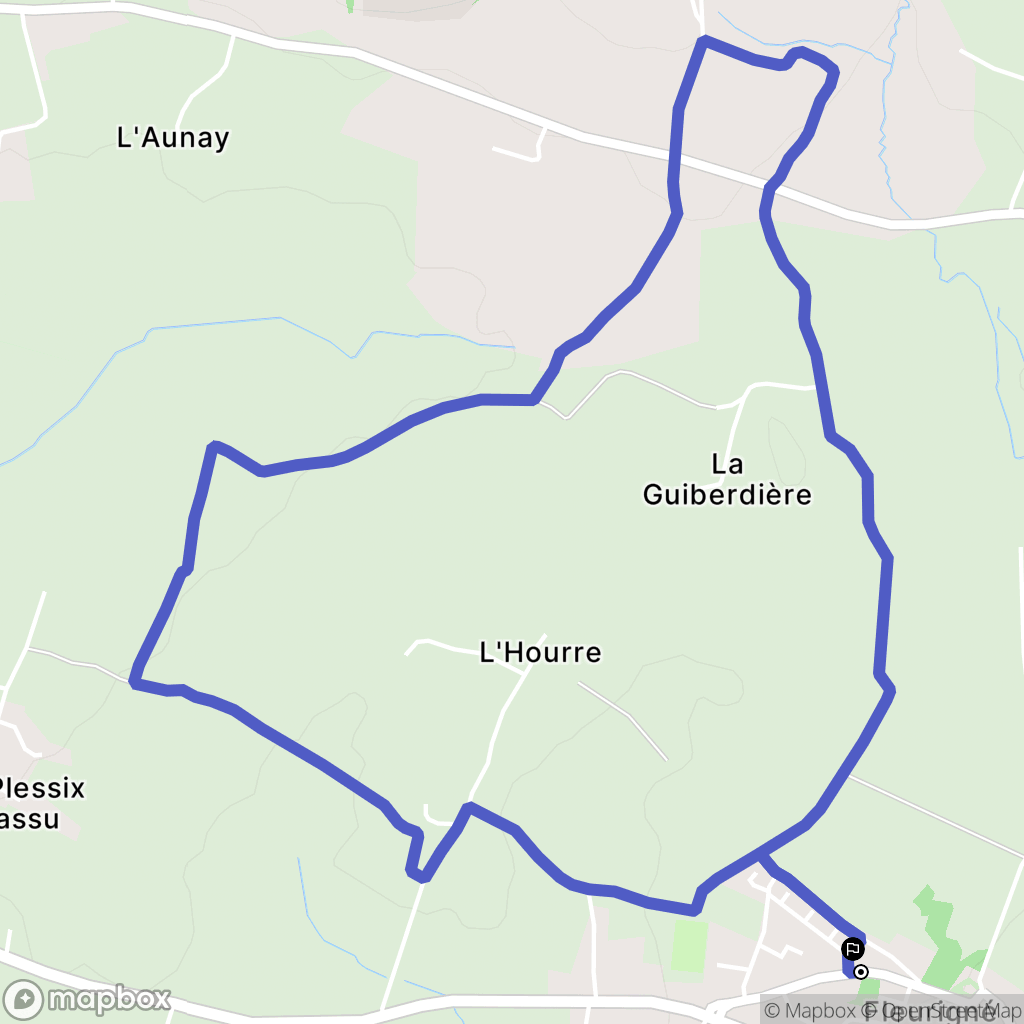 Fleurigné : carte du parcours de randonnée - France