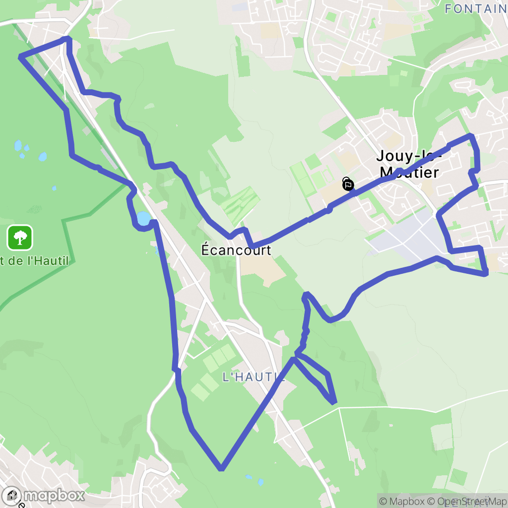 Jouy-le-Moutier : carte du parcours de randonnée - France