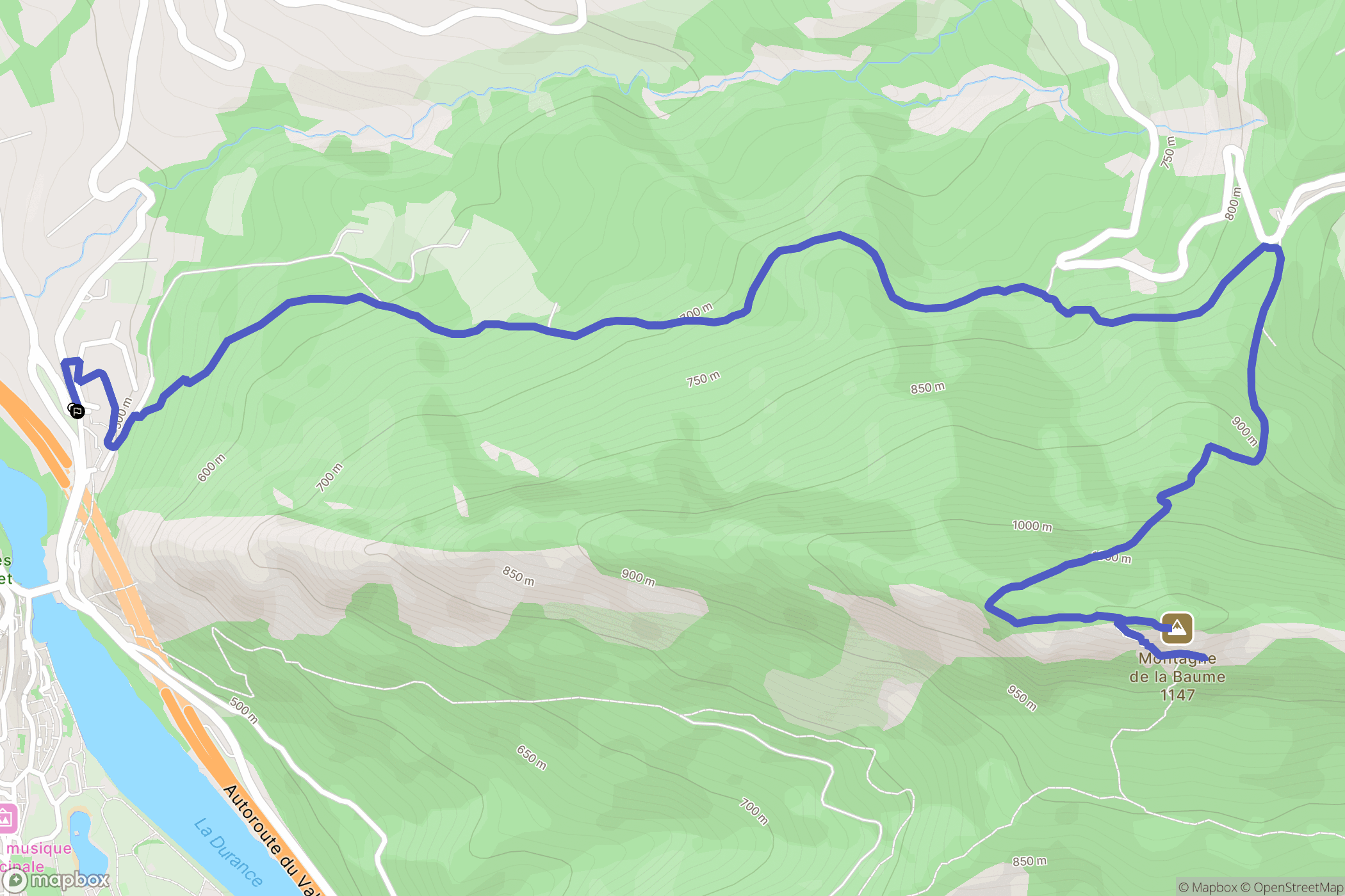 Sisteron : carte du parcours de randonnée - France