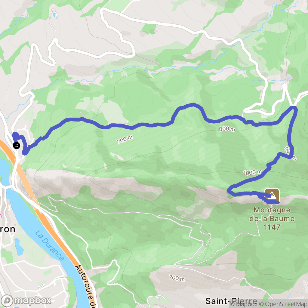 Sisteron : carte du parcours de randonnée - France
