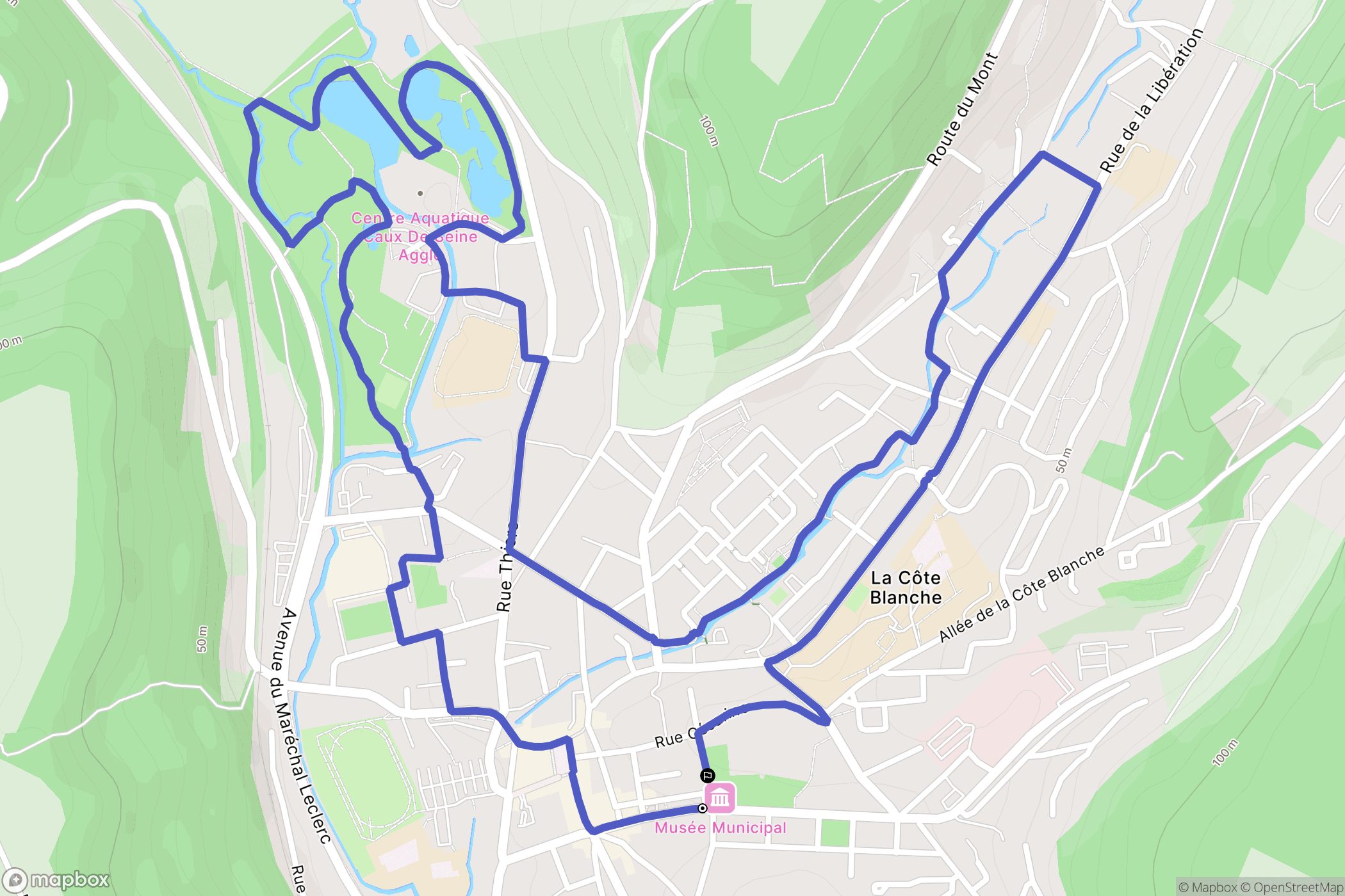 Lillebonne : carte du parcours de randonnée - France