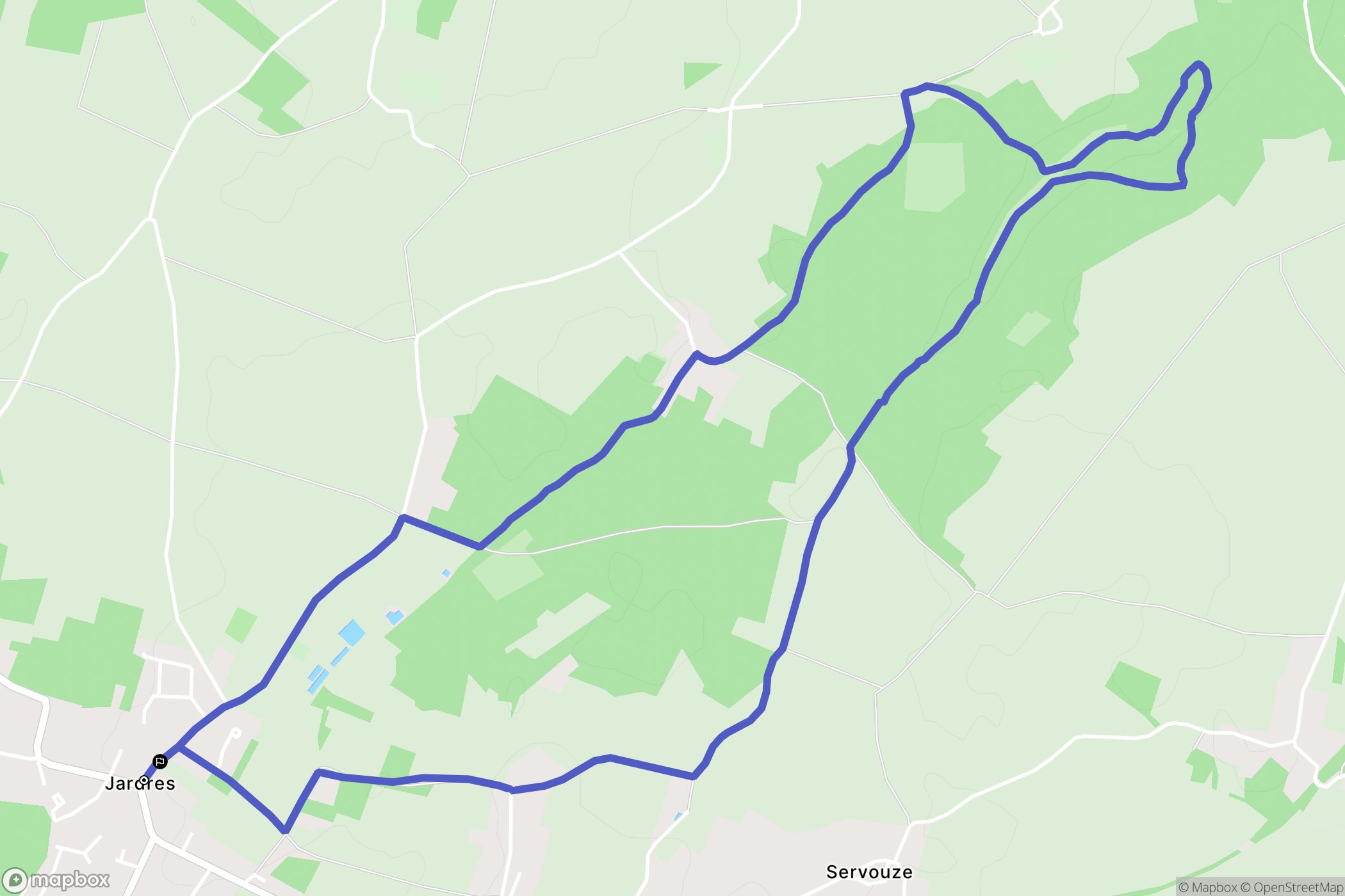 Jardres : carte du parcours de randonnée - France