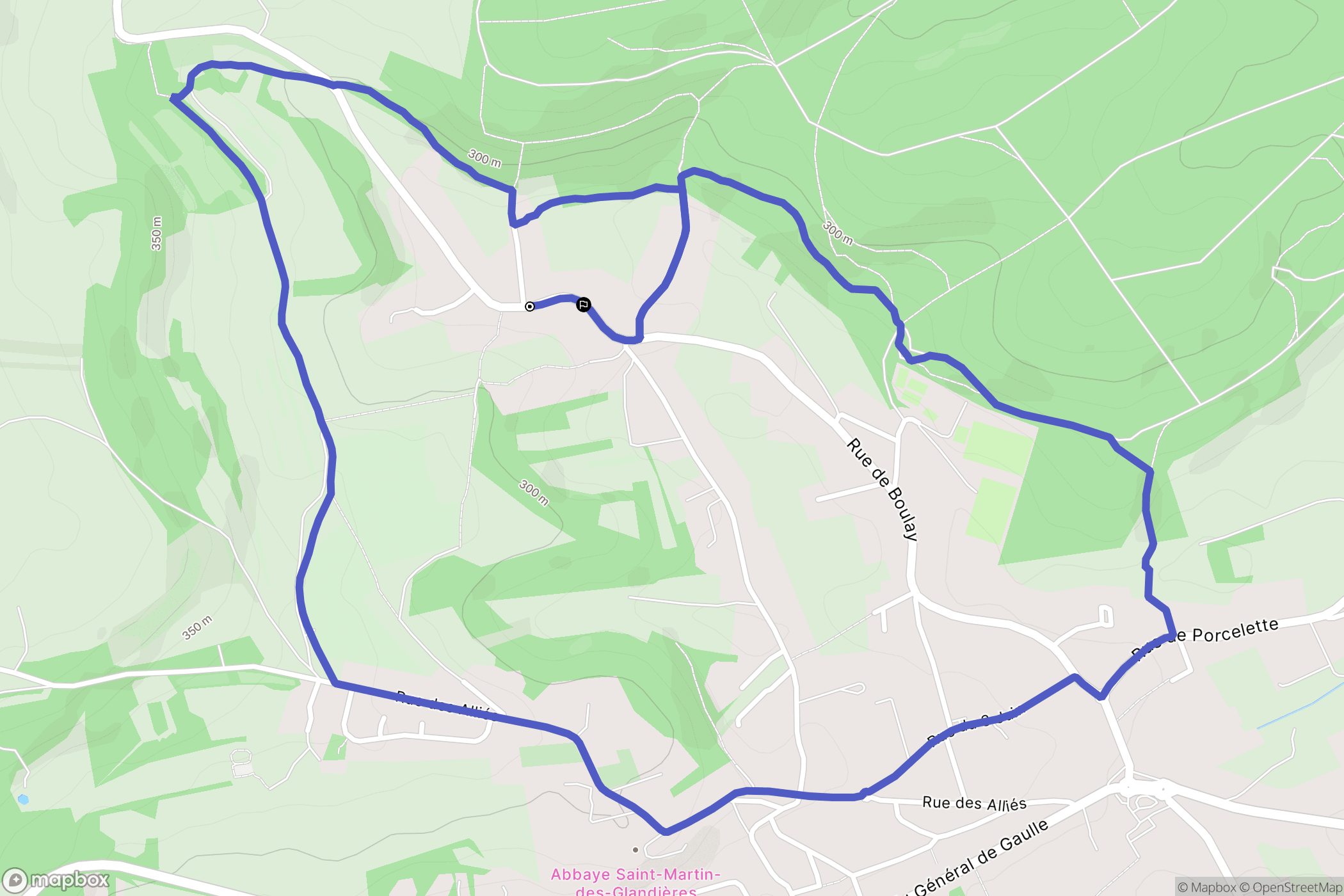 Longeville-lès-Saint-Avold : carte du parcours de randonnée - France