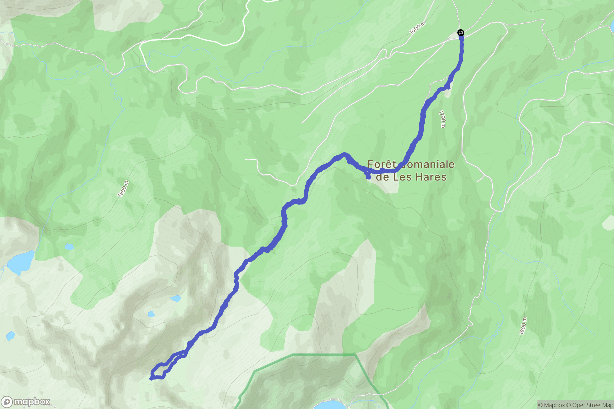 Mijanès : carte du parcours de randonnée - France