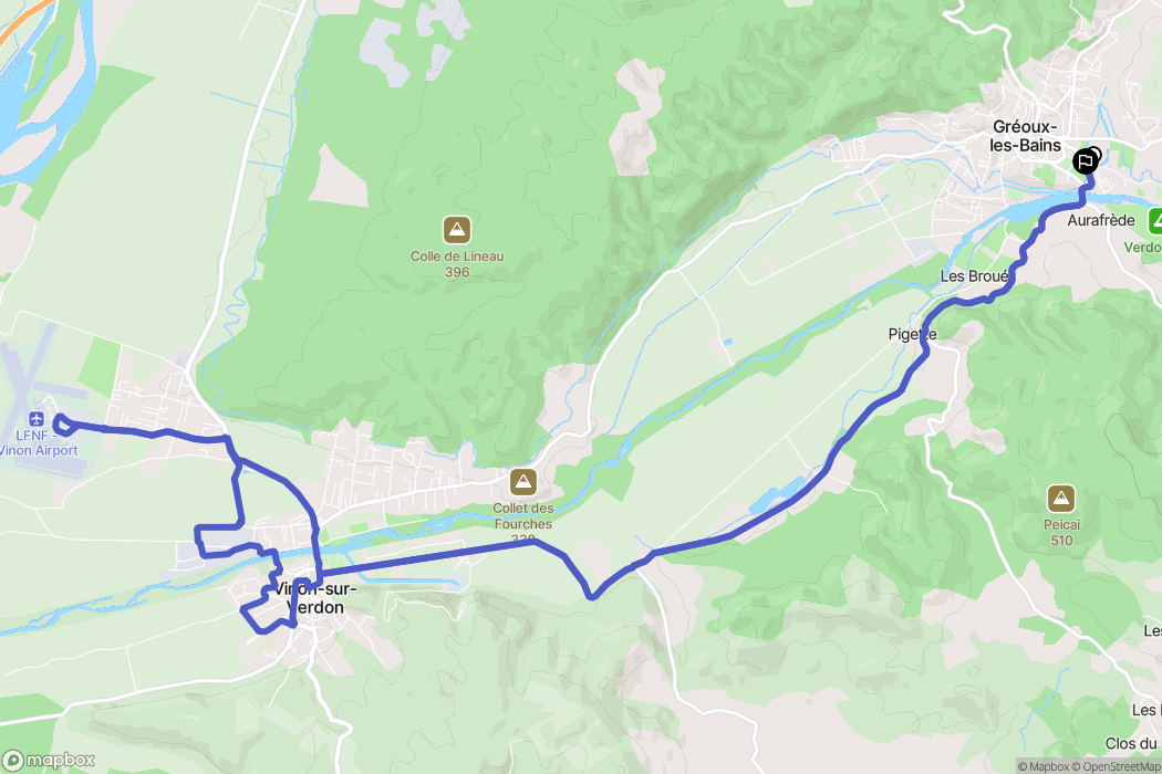 Gréoux-les-Bains : carte du parcours de randonnée - France