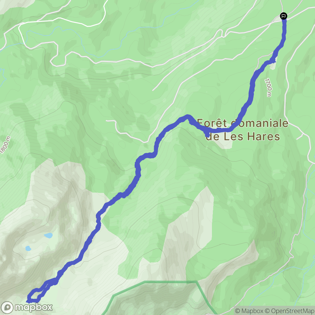 Mijanès : carte du parcours de randonnée - France