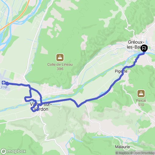 Gréoux-les-Bains : carte du parcours de randonnée - France