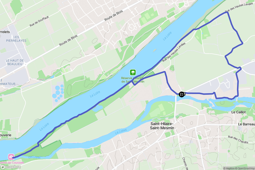 Saint-Pryvé-Saint-Mesmin : carte du parcours de randonnée - France