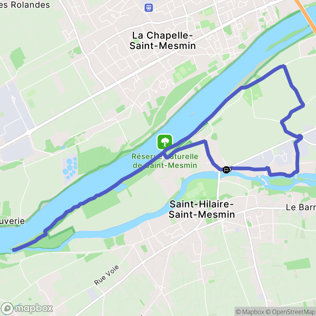 Saint-Pryvé-Saint-Mesmin : carte du parcours de randonnée - France