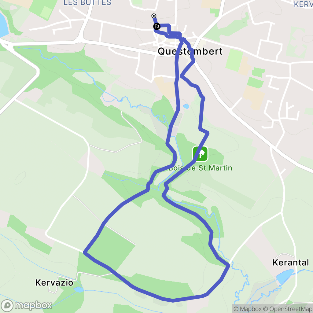 Questembert : carte du parcours de randonnée - France